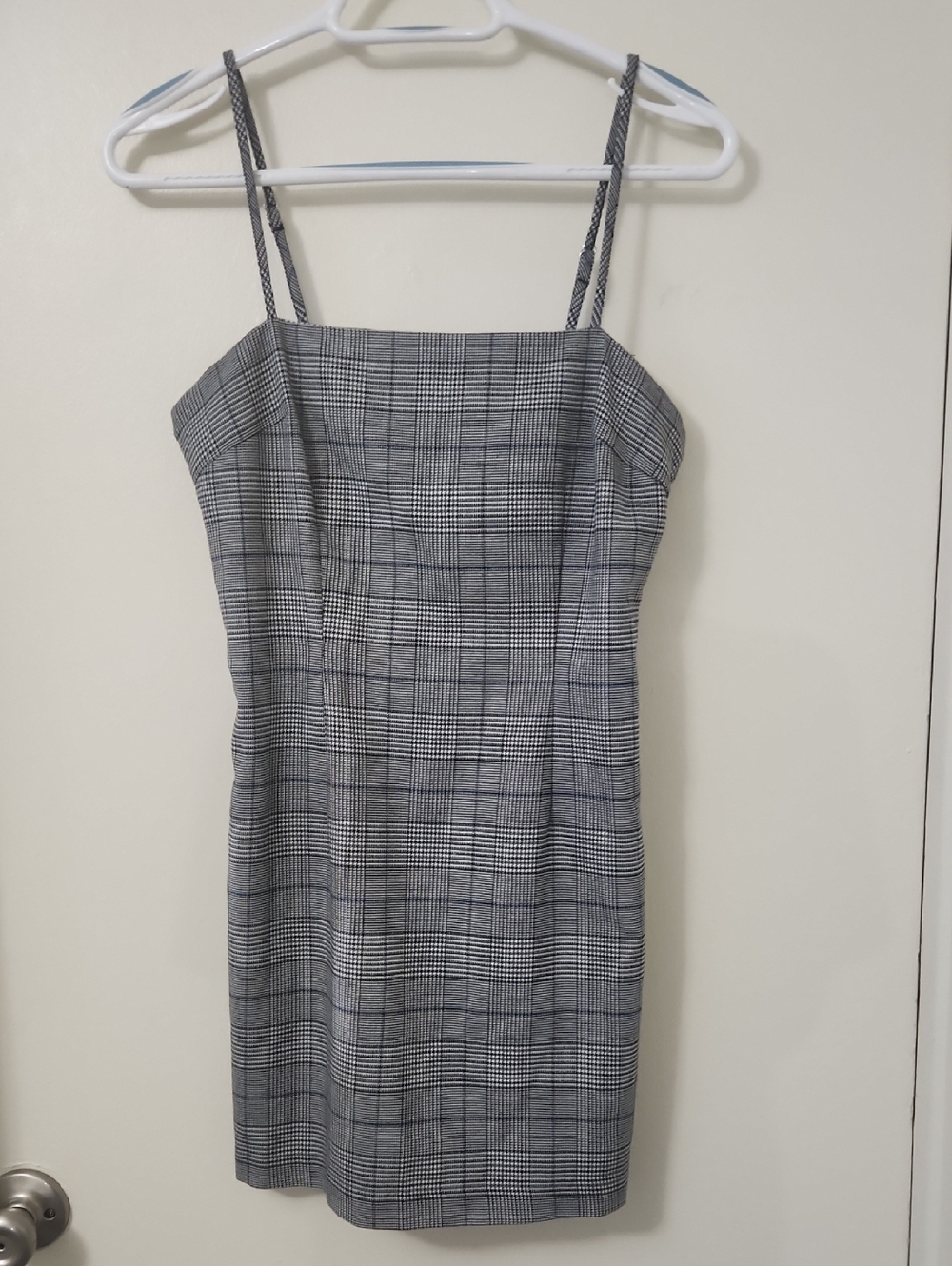 Forever 21 Gray Plaid Spaghetti-Strap Mini Dress
